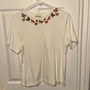 3 for $10 Breckenridge white short sleeve embroidered shirt size small cottage
